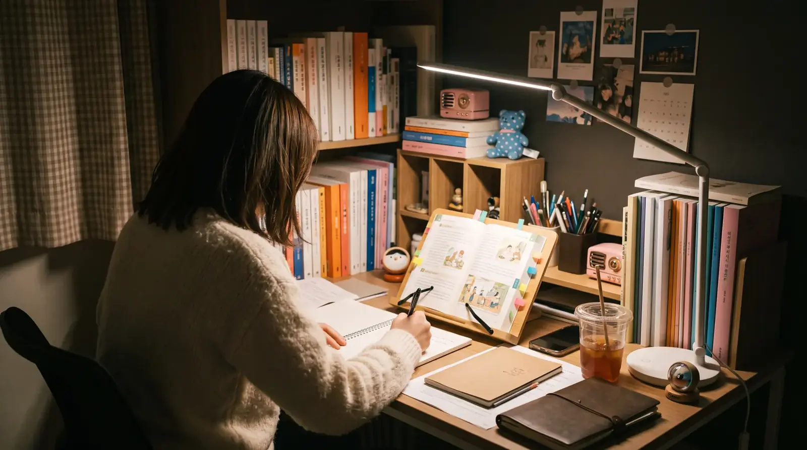 Estudia en Alemania Estudiante aprendiendo alemán en su escritorio